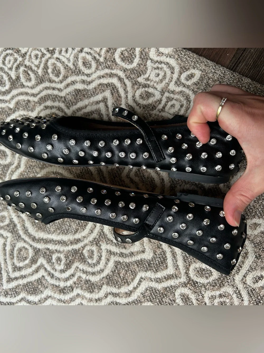 House of Harlow rhinestone ballet flats